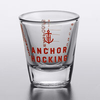 Anchor Hocking 96522AHG18 1 oz. Measuring Glass with Red Print and Gradations