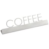 American Metalcraft SSC5 5 inch x 3/4 inch x 1 1/2 inch Stainless Steel Laser-Cut Tabletop Sign with Coffee Print