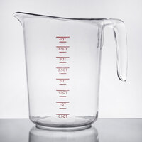 Choice 4 Qt. Clear Plastic Measuring Cup with Gradations
