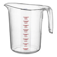 Choice 4 Qt. Clear Plastic Measuring Cup with Graduations