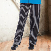 Uncommon Threads 4001 Unisex Chalk Stripe Customizable Classic Chef Pants - XL