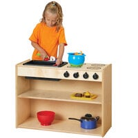 Young Time 7079YT 30 inch x 12 1/2 inch x 23 inch Natural Toddler Kitchenette