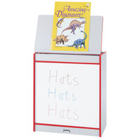 Rainbow Accents 0543JCWW008 24 1/2 inch x 15 inch x 30 inch Red TRUEdge Freckled-Gray Big Book Easel with Write-n-Wipe Board