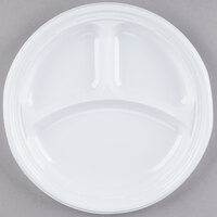 Dart 9CPWF 9 inch White 3 Compartment Famous Service Impact Plastic Plate - 125/Pack