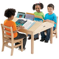 Jonti-Craft Baltic Birch 3850JC 32 1/2 inch x 33 inch x 20 1/2 inch Stationary Children's Quad Tablet and Reading Table