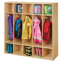 Young Time 7106YT 48" x 15" x 48" Natural 5-Section Coat Locker