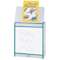 Rainbow Accents 0543JCWW005 24 1/2 inch x 15 inch x 30 inch Teal TRUEdge Freckled-Gray Big Book Easel with Write-n-Wipe Board