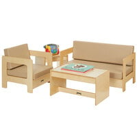 Jonti-Craft Baltic Birch 3781JC 4-Piece Wheat Cushion Children's Wood Living Room Set
