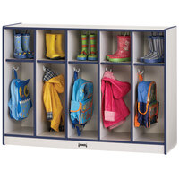 Rainbow Accents 2684JCWW112 48 inch x 15 inch x 35 inch Toddler-Height 5-Section Navy TRUEdge Freckled-Gray Laminate Coat Locker