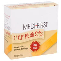Medique 60033 Medi-First 1" x 3" Plastic Bandage Strip - 100/Box