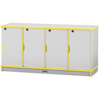 Rainbow Accents 4688JC007 48 1/2 inch x 15 inch x 24 inch Locking 4-Section Yellow TRUEdge Freckled-Gray Single Stack Laminate Locker