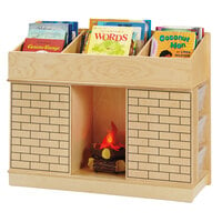 Jonti-Craft Baltic Birch 3776JC 42 inch x 15 1/2 inch x 33 inch Children's Wood Storybook Fireplace with Storage