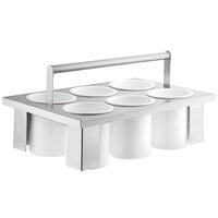 Steril-Sil E1-BSOE-WHITE White Solid 6-Cylinder Drop-In Flatware Basket