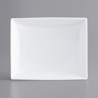 Sant'Andrea Nexus by 1880 Hospitality W6052344330 7 7/8 inch x 6 1/4 inch Rectangular Bright White Embossed Porcelain Platter - 36/Case