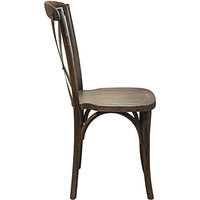 Flash Furniture X-BACK-BURDRIFT Advantage Dark Driftwood Stackable Wood Dining Height Cross Back Chair