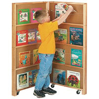 Jonti-Craft Baltic Birch 2671JC 48" x 2 1/2" x 48" 2-Section Mobile Library Bookcase