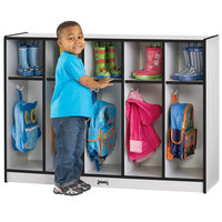 Rainbow Accents 2684JCWW180 48 inch x 15 inch x 35 inch Toddler-Height 5-Section Black TRUEdge Freckled-Gray Laminate Coat Locker