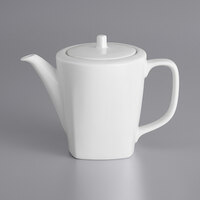 Sant'Andrea W6052344866 Nexus 28 oz. Bright White Embossed Porcelain Coffee Pot by Oneida