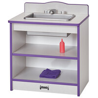 Rainbow Accents 2428JCWW004 20 inch x 15 inch x 23 1/2 inch Purple TRUEdge Freckled-Gray Toddler Kitchen Sink