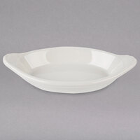 Hall China by Steelite International HL5260AWHA Ivory (American White) 4.5 oz. Oval Rarebit / Au Gratin Dish - 24/Case