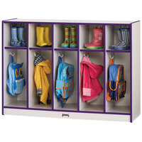 Rainbow Accents 2684JCWW004 48 inch x 15 inch x 35 inch Toddler-Height 5-Section Purple TRUEdge Freckled-Gray Laminate Coat Locker