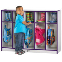 Rainbow Accents 2684JCWW004 48 inch x 15 inch x 35 inch Toddler-Height 5-Section Purple TRUEdge Freckled-Gray Laminate Coat Locker