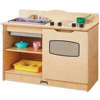 Jonti-Craft Baltic Birch 2424JC 30 inch x 15 inch x 23 1/2 inch Toddler Kitchen Cafe with Sink and Stove / Oven