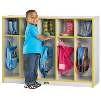 Rainbow Accents 2684JCWW007 48 inch x 15 inch x 35 inch Toddler-Height 5-Section Yellow TRUEdge Freckled-Gray Laminate Coat Locker