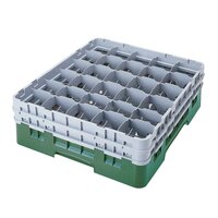 Cambro 30S434119 Sherwood Green Camrack Customizable 30 Compartment 5 1/4 inch Glass Rack