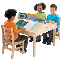 Jonti-Craft Baltic Birch 3851JC 32 1/2 inch x 33 inch x 23 inch Stationary Children's Quad Tablet and Reading Table
