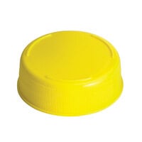 Tablecraft 63FCAPY Solid Yellow End Cap for Inverted or Squeeze Bottles with a 63 mm Opening - 12/Pack