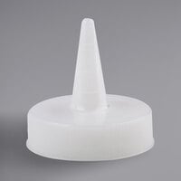 Tablecraft 100TC TipTop Solid White Standard Cone Tip Cap for Squeeze Bottles with a 38 mm Opening