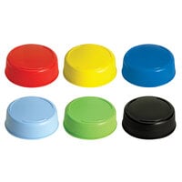 Tablecraft 63FCAPA Solid Assorted Color End Caps for Inverted or Squeeze Bottles with a 63 mm Opening - 12/Pack