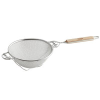 Tablecraft 1021 8 3/4 inch Reinforced Heavy-Duty Tin Strainer with Flat Handle