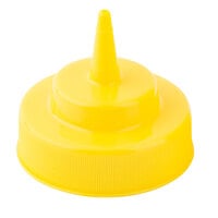 Tablecraft 63TM Solid Yellow Widemouth Cone Tip Cap for Squeeze Bottles with a 63 mm Opening