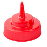 Tablecraft 63TK Solid Red Widemouth Cone Tip Cap for Squeeze Bottles with a 63 mm Opening