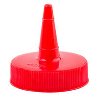 Tablecraft 100TK TipTop Solid Red Standard Cone Tip Cap for Squeeze Bottles with a 38 mm Opening