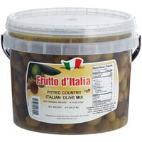 Frutto d'Italia Pitted Country Italian Olive Mix 215/225 Count - 4.4 lb. (2 kg) Pail
