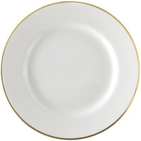 10 Strawberry Street GL0001 10 3/4 inch Gold Line Porcelain Plate - 24/Case