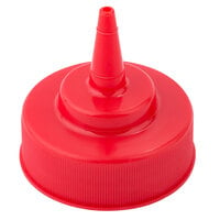 Tablecraft 53TK Solid Red Widemouth Cone Tip Cap for Squeeze Bottles with a 53 mm Opening
