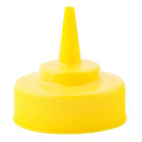 Tablecraft 53TM Solid Yellow Widemouth Cone Tip Cap for Squeeze Bottles with a 53 mm Opening