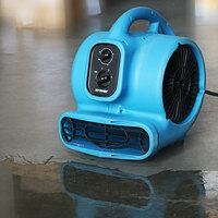 XPOWER P-230AT-Blue 3-Speed Compact Air Mover with GFCI Power Outlets and Timer - 1/4 hp