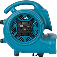 XPOWER X-400A Blue 3-Speed Air Mover with GFCI Power Outlets - 1/4 hp