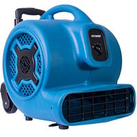 XPOWER P-800H-Blue 3-Speed Air Mover with Telescopic Handle and Wheels - 3/4 hp