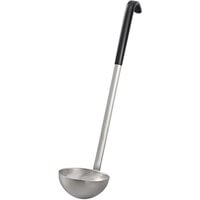 Vollrath 58055 6 oz. Two-Piece Stainless Steel Ladle with Black Kool-Touch® Handle