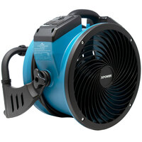 XPOWER FC-250AD 13 inch DC Powered Brushless Whole Room Air Circulator Utility Fan with Power Outlets - 1560 CFM; 115V