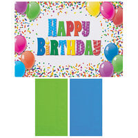 Hoffmaster 856784 10 inch x 14 inch Happy Birthday Placemat Combo Pack - 250/Case