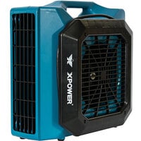 XPOWER XL-760AM Blue Low Profile Air Mover with GFCI Power Outlets and Hour Meter - 1/3 hp