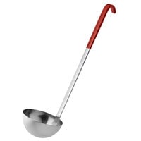 Vollrath 58366 8 oz. Two-Piece Stainless Steel Ladle with Orange Kool-Touch® Handle