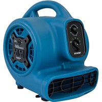 XPOWER P-260AT Freshen Aire Blue 4-Speed Compact Scented Air Mover with GFCI Power Outlets and Timer - 1/5 hp